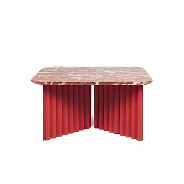 Couchtisch Plec Medium stein rot / Marmor - 70 x 70 x H 35 cm - RS BARCELON günstig online kaufen