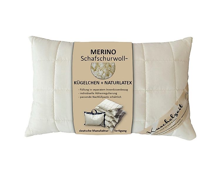 Meivita Naturfaserkopfkissen Merino Schafschurwolle Kopfkissen, Füllung: 70 günstig online kaufen