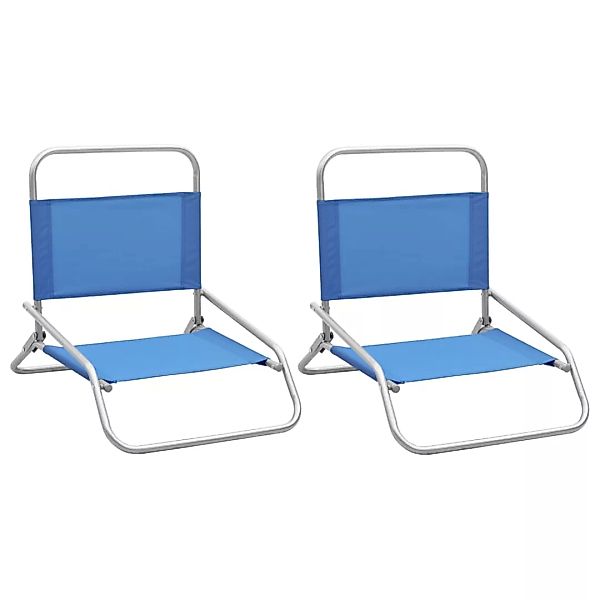 Klappbare Strandstühle 2 Stk. Blau Stoff günstig online kaufen