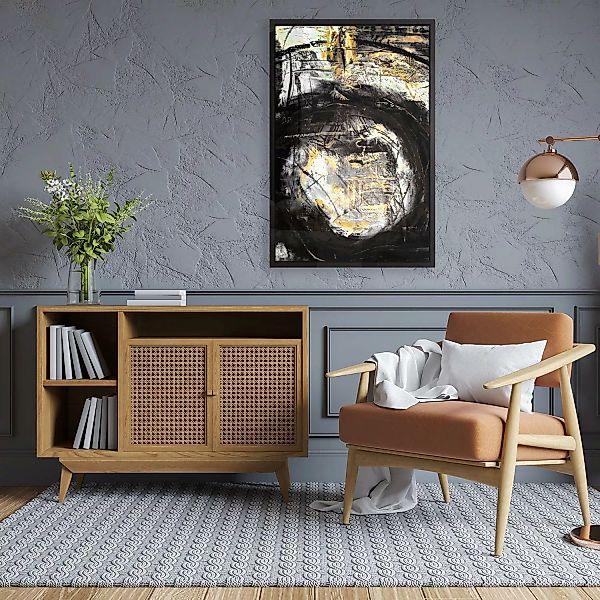 queence Leinwandbild »Abstrakt Schwarz«, Abstrakt-Abstrakte-Kunst-Modern, m günstig online kaufen