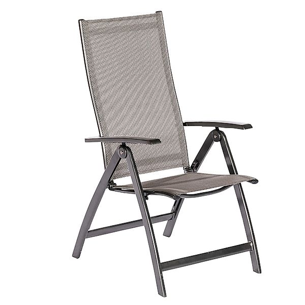 Merxx Vicenza Klappsessel 5 Positionen Diamantbraun Aluminium günstig online kaufen