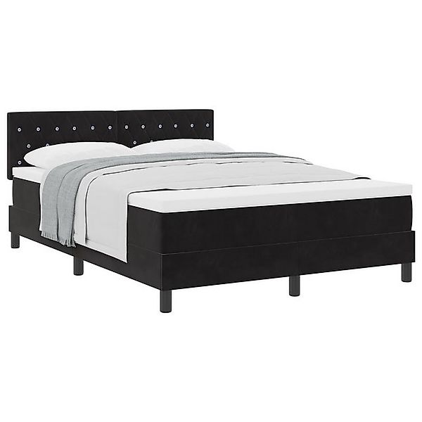 vidaXL Bett Boxspringbett mit Matratze Schwarz 140x200 cm Samt (1-tlg) günstig online kaufen