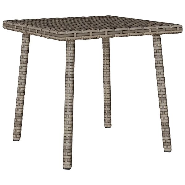 vidaXL Garten-Couchtisch Rechteckig Grau 40x40x37 cm Poly Rattan 4104047 günstig online kaufen