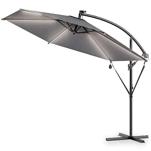 LED Solar Ampelschirm Mali Anthrazit Ø350cm UV-Schutz 80+ günstig online kaufen