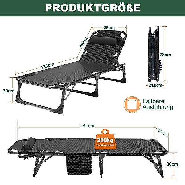 Meulbaty Klappbett Klappbar Sonnen Liege für günstig online kaufen