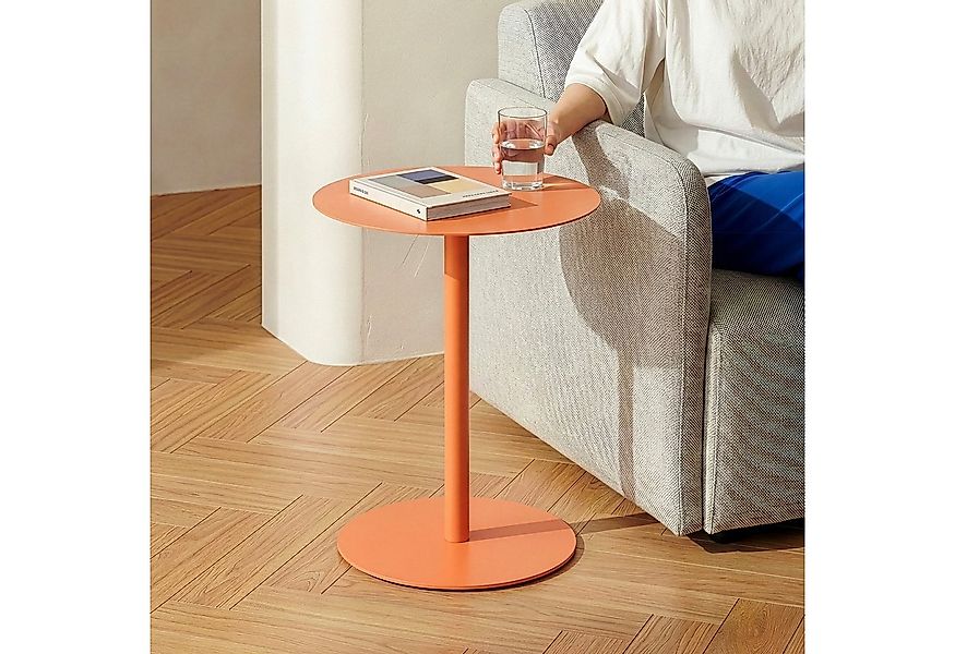 en.casa Beistelltisch, »Nastätten« Balkontisch aus Metall 50 x 40 cm Orange günstig online kaufen
