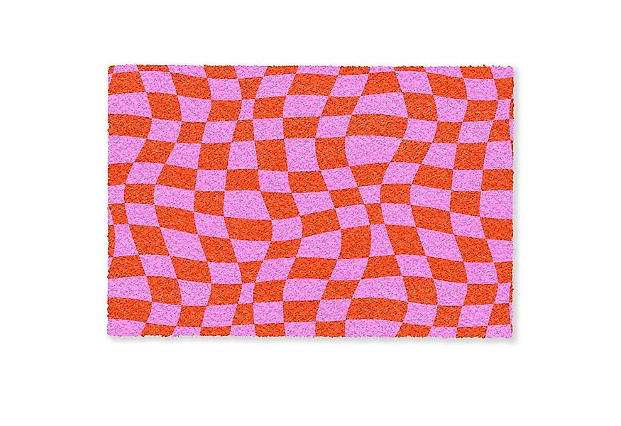 MuchoWow Fußmatte Blöcke - Rosa - Rot - Muster, Rechteckig, innen Schmutzfa günstig online kaufen