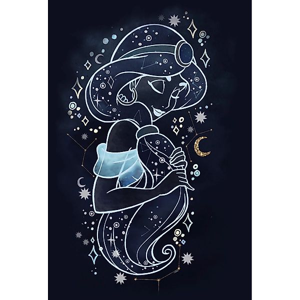Komar Bild "Jasmin Stars" Disney 1 Stk. tlg. Wandbild zur Dekoration im Kin günstig online kaufen