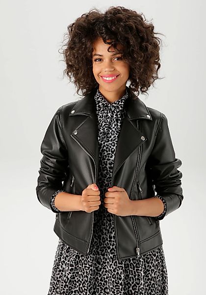 Aniston CASUAL Lederimitatjacke im Biker-Style günstig online kaufen
