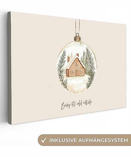 OneMillionCanvasses® Leinwandbild Zitat - Winter - Weihnachten - Beige - We günstig online kaufen