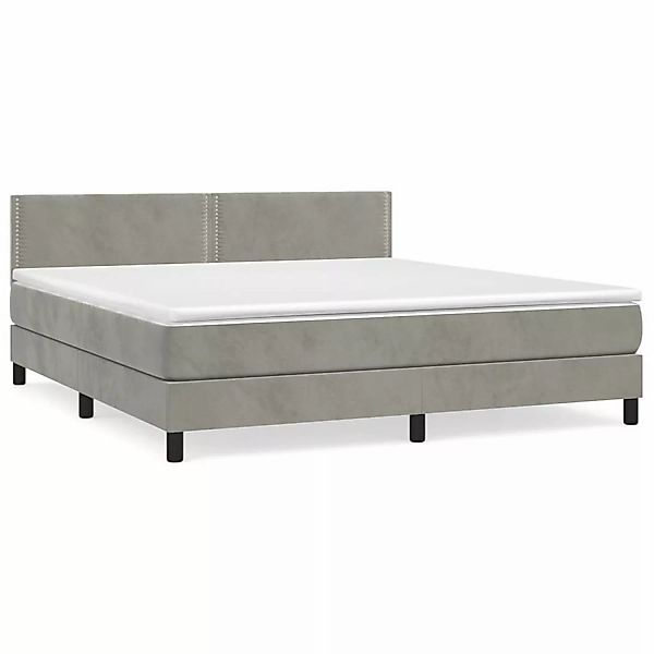 Vidaxl Boxspringbett Mit Matratze Hellgrau 160x200 Cm Samt günstig online kaufen