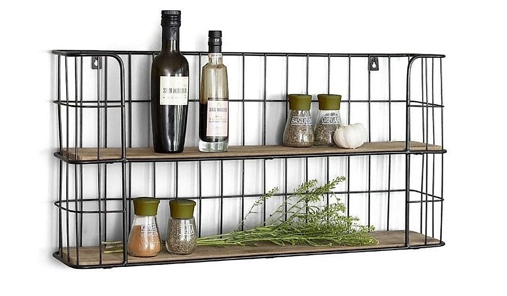 Mascot Regal LIFA LIVING Wandregal Malaga Holz Metall, Hängeregal, 66,5x14, günstig online kaufen