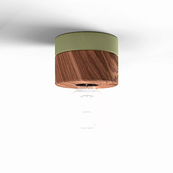 ALMUT 0239 Deckenlampe, nachhaltig, walnuss/grün günstig online kaufen