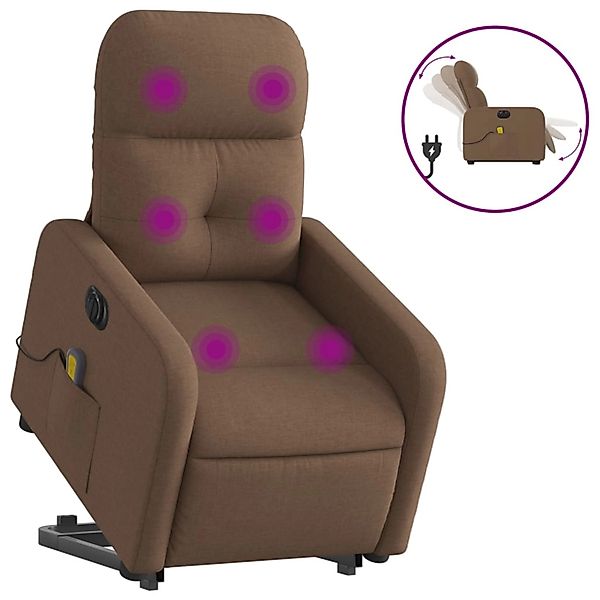 vidaXL Elektrischer Massagesessel mit Aufstehhilfe Braun Stoff Modell 12 günstig online kaufen