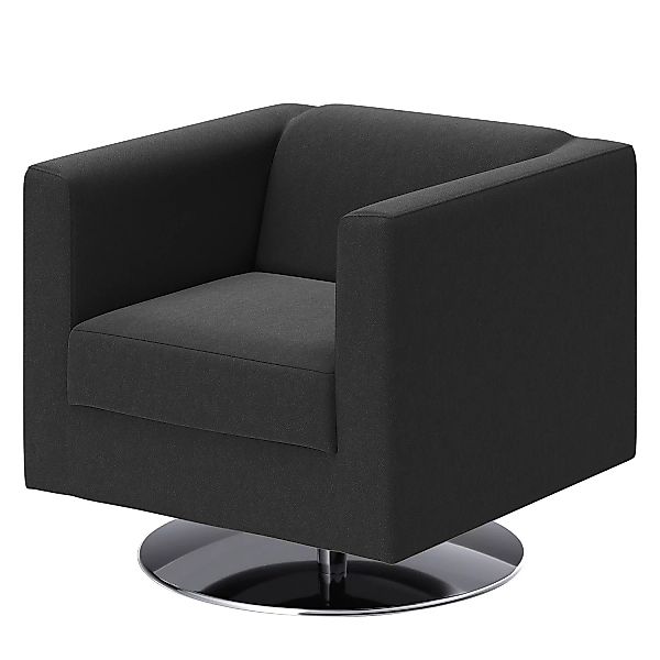 home24 loftscape Sessel Wilno V Schwarz Echtleder 74x71x75 cm (BxHxT) günstig online kaufen