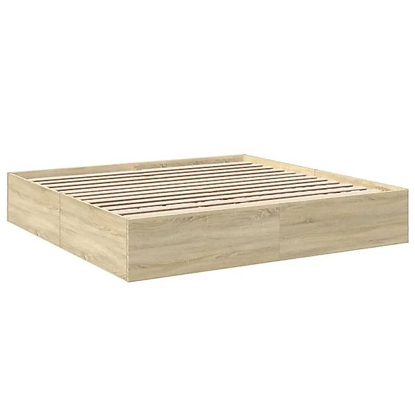 vidaXL Bettgestell Sonoma-Eiche 200x200 cm Holzwerkstoff 3280988 günstig online kaufen