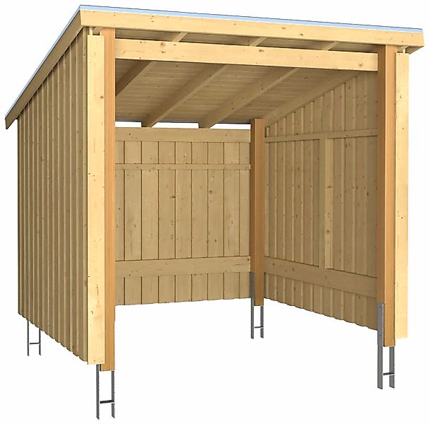 PLUS Gartenhaus "Nordic" Fahrradunterstand offen, inkl. Dachpappe/Aluleiste günstig online kaufen