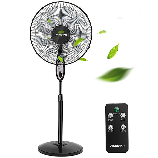 Aigostar Standventilator Leise Ventilator mit Fernbedienung, günstig online kaufen