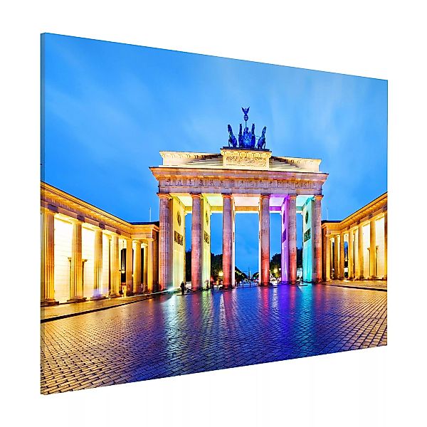 Magnettafel Architektur & Skyline - Hochformat 3:4 Erleuchtetes Brandenburg günstig online kaufen