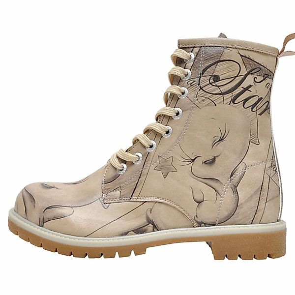 DOGO Schnürboots "Long Boots Schnürstiefel Tweety Sketch Damen Stiefeletten günstig online kaufen
