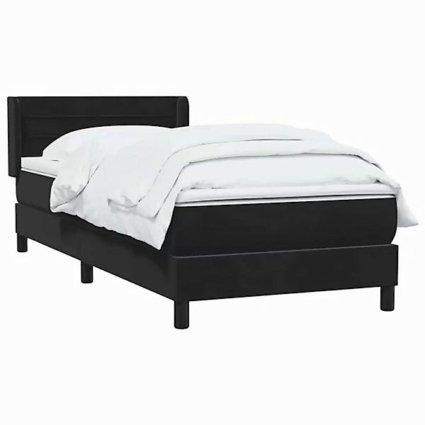 vidaXL Bett Boxspringbett mit Matratze Schwarz 100x210 cm Samt günstig online kaufen