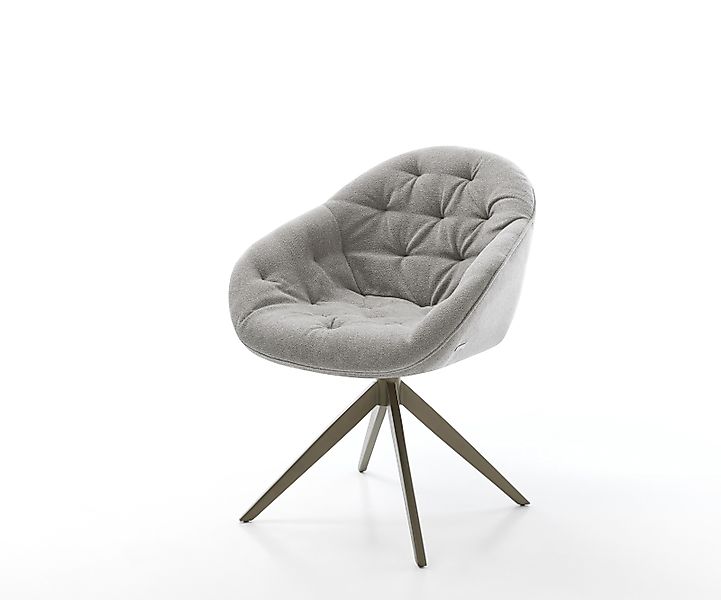 Drehstuhl Gaio-Flex Strukturstoff Soft Grau Kreuzgestell breit Effektfinish günstig online kaufen