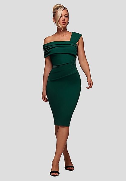 Goddiva Midikleid Scuba Crepe Pleated Drop Shoulder Midi Dress Knielang, Bo günstig online kaufen