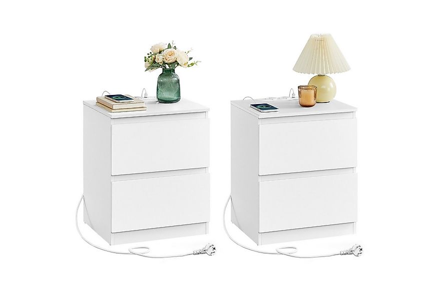 VASAGLE Nachttisch (2-St), Nachttisch mit Steckdosenleiste, Beistelltisch, günstig online kaufen