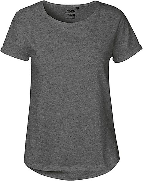 Neutral Rundhalsshirt Damen Roll Up Sleeve günstig online kaufen