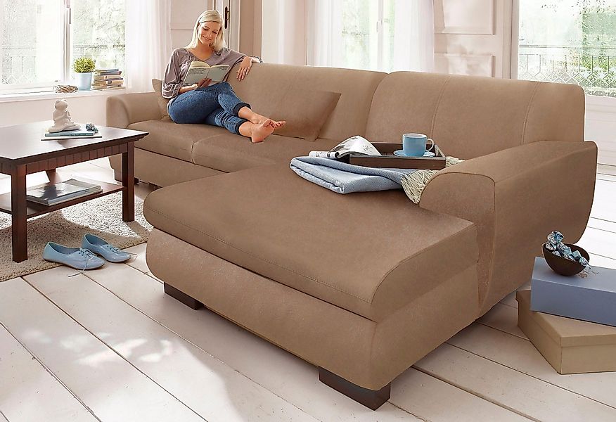 Home affaire Ecksofa "Nika zeitlos und elegant, L-Form" wahlweise mit Bettf günstig online kaufen