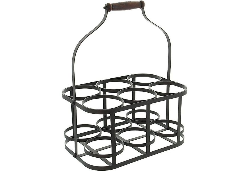 Frank Flechtwaren Flaschenkorb aus Metall 222048 für 6 Flaschen Getränkekor günstig online kaufen