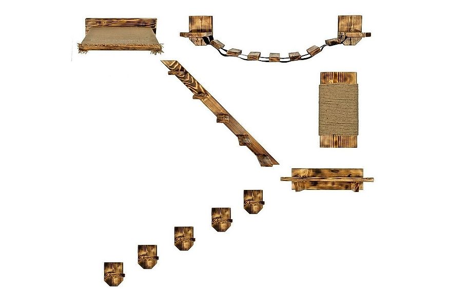 QLS Katzen-Kletterwand Geflammt & Lackiert, Wandliege Katzenliege Katzenbet günstig online kaufen