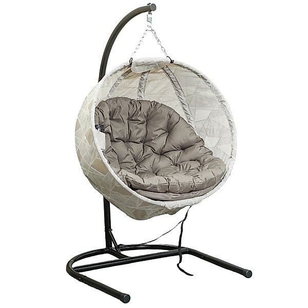 Outsunny Hängesessel Stahl  Polyester 114L x 106B x 178H cm Sand günstig online kaufen