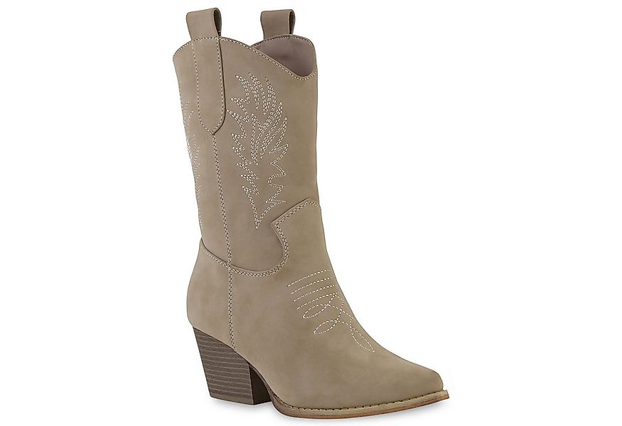 VAN HILL 839873 Cowboy Boots Damen Cowboy Boots Stiefeletten Stickereien Ho günstig online kaufen