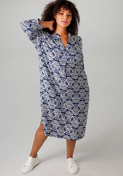Aniston PLUS Sommerkleid, mit farbharmonischem, graphischem Druck günstig online kaufen