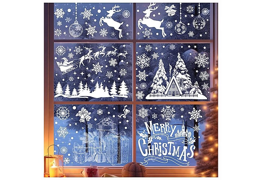 Coonoor Fenstersticker Weihnachts-Fensteraufkleber-Set, statische Fensterau günstig online kaufen