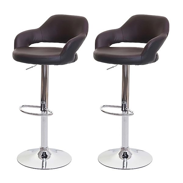 PROREGAL 2er-Set Barhocker Stylisch Sitzhöhe 61-81cm Mit Lehne Kunstleder B günstig online kaufen