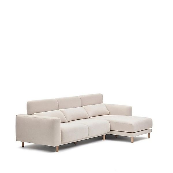 Natur24 Sofa 3-Sitzer Sofa Singa 296 x 180 x 98 cm Chaiselounge Rechts Weiß günstig online kaufen