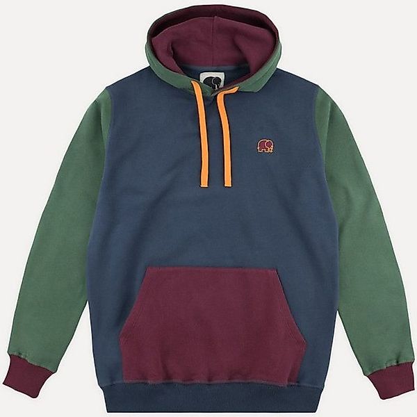 Trendsplant Rundhalspullover Organic Color Block Hoodie Trendsplant Blue günstig online kaufen