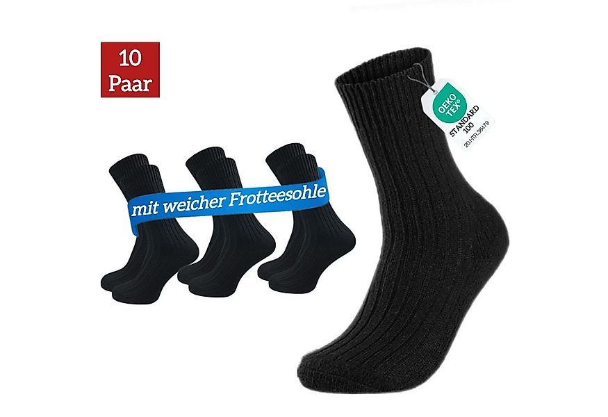 NERS Norwegersocken (10 Paar) aus Wolle, für Herren mit weicher Frotteesohl günstig online kaufen