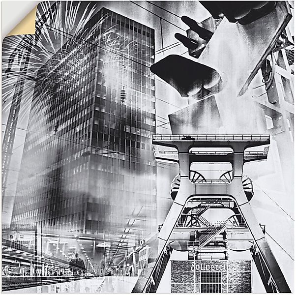 Artland Wandbild Essen Skyline Abstrakte Collage, günstig online kaufen