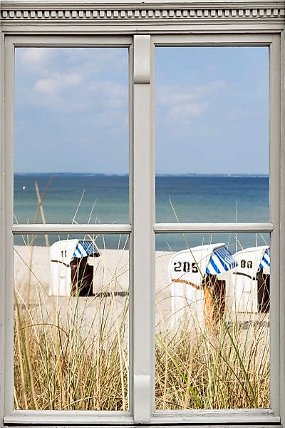 queence Wandsticker "Strandkörbe", Wandsticker, Wandbild, selbstklebend, 3D günstig online kaufen