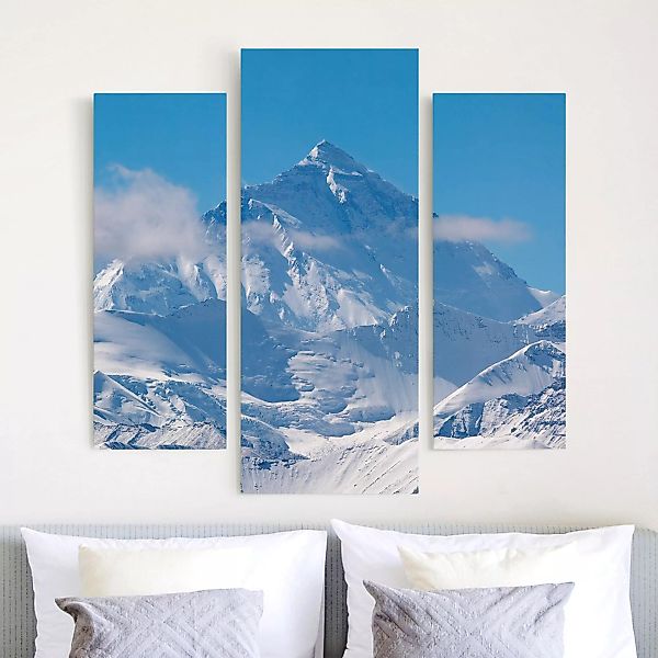 3-teiliges Leinwandbild Berg - Querformat Mount Everest günstig online kaufen