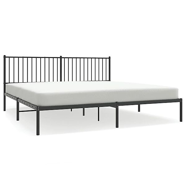 Vidaxl Bettgestell Mit Kopfteil Metall Schwarz 193x203 Cm günstig online kaufen