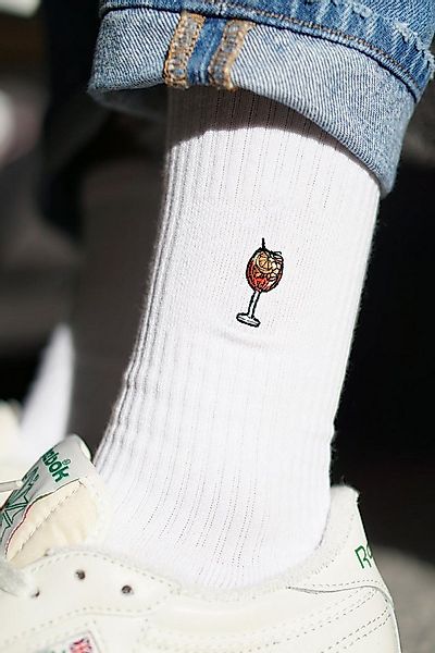 Fashion Drinks Tennissocken Spritz, Bestickte Bio Baumwoll Socken (1 Paar) günstig online kaufen