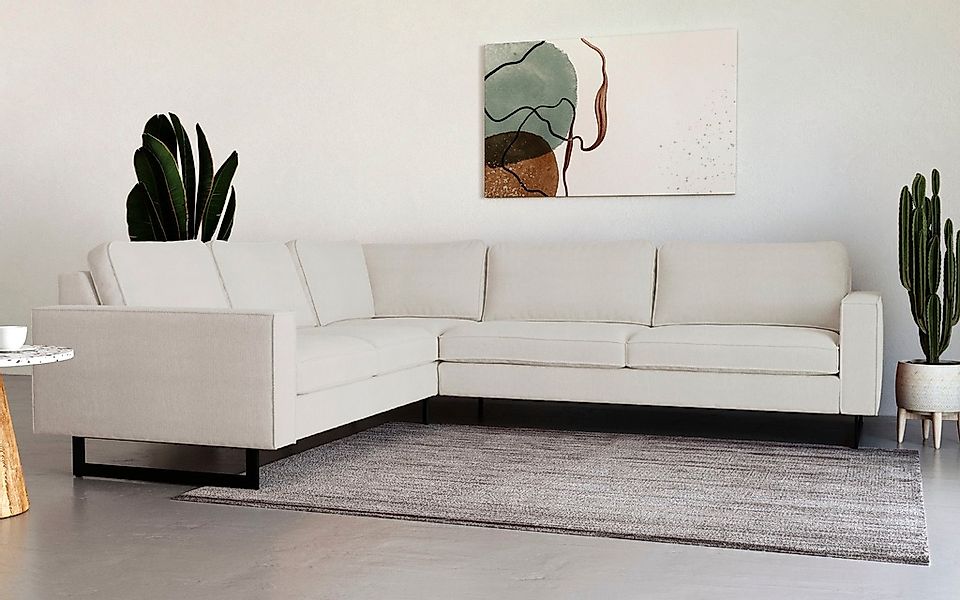 Places of Style Ecksofa "Pinto, XXL, 250/290 cm, langer Schenkel, Ottomane" günstig online kaufen