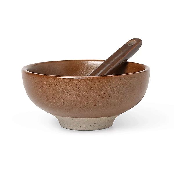 Schale  keramik braun mit Löffel / für Salz, Marmelade, Tapenade - Ferm Liv günstig online kaufen