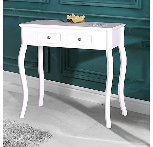 LebensWohnArt Konsolentisch Landhaus Konsolentisch VALARIE 80cm weiss 2 Sch günstig online kaufen