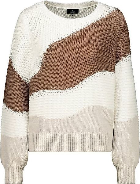 Monari Blusenshirt Strickpullover mit Intarsienmuster off-white günstig online kaufen