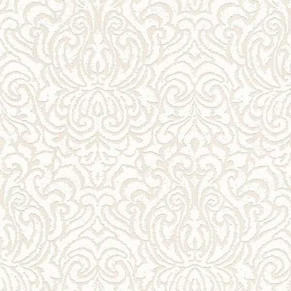 PROFHOME 961935-GU Barock Tapete Ornament Matt Creme Weiß 0,53 m x 10,05 m günstig online kaufen